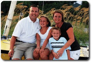 Family posing for picture