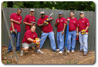 Convergint Colleagues Group photo with power tools