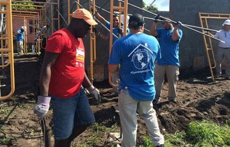 Convergint day Miami colleagues hard at work building structure