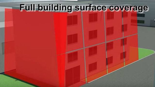 Building with laser coverage and full building surface coverage header image
