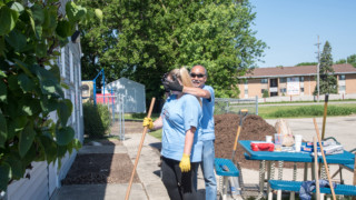 Convergint day Chicago colleagues gardening