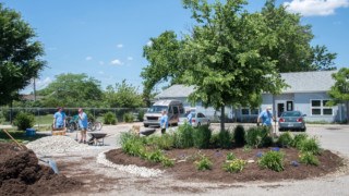 Convergint day colleagues gardening