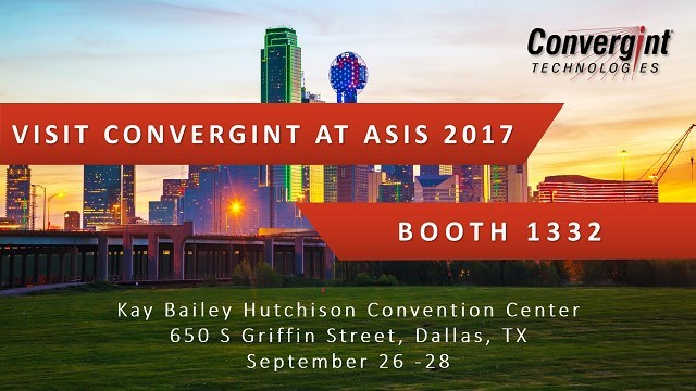 Asis 2017 Booth 1332 in Dallas Texas Visit Convergint header image