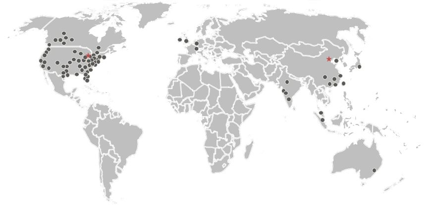 Convergint's Global Accounts Map Image