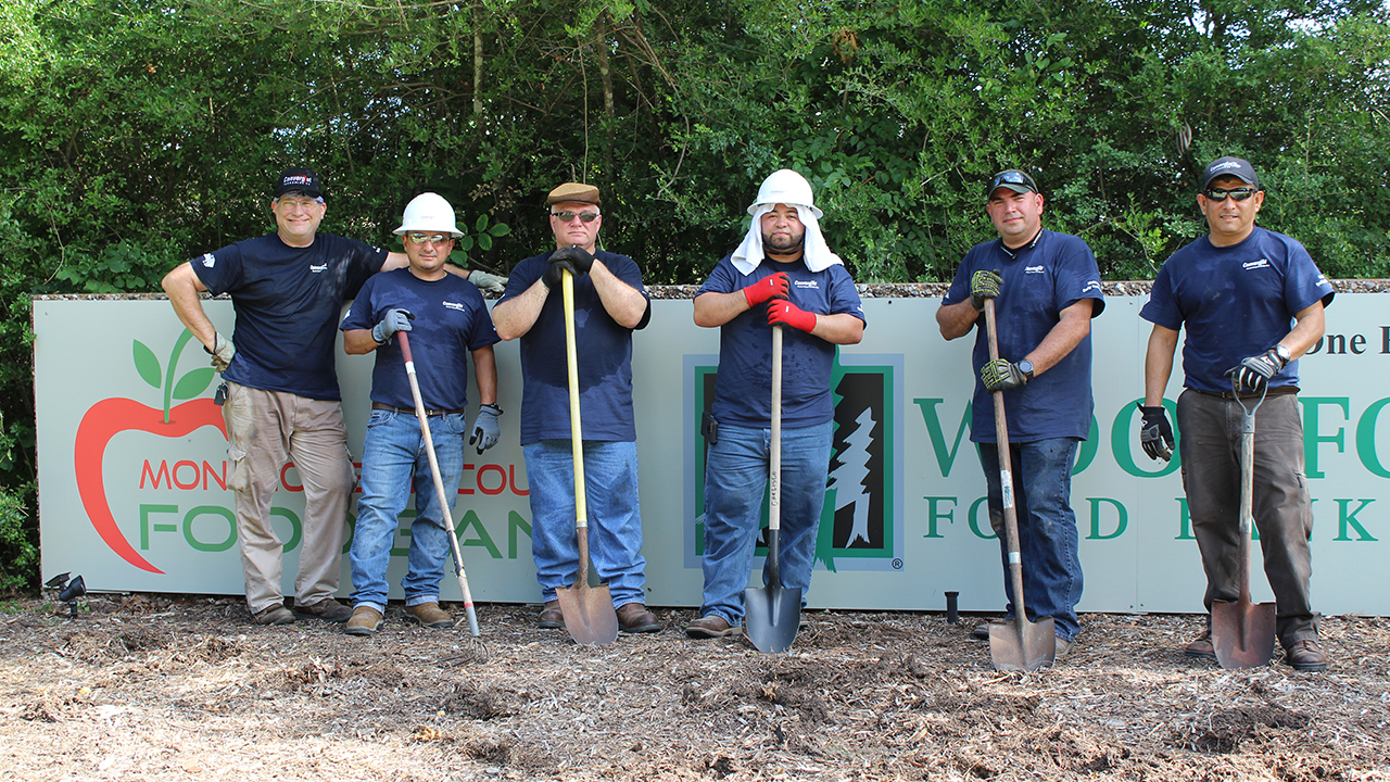 Convergint colleagues with shovels