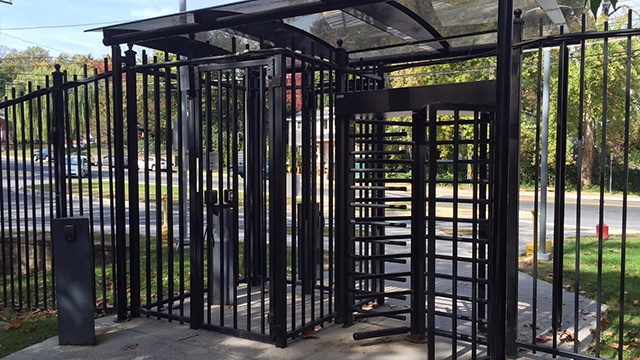 Gate entrance turnstiles for perimeter security
