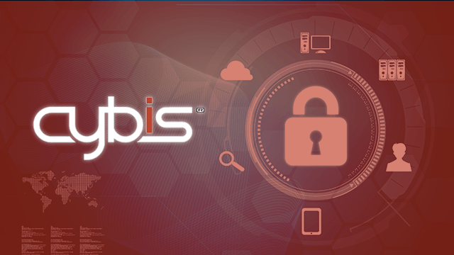 Cybis logo with lock background