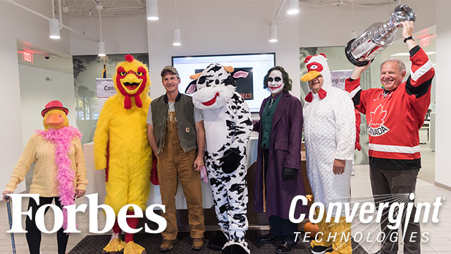 Convergint colleagues on Halloween