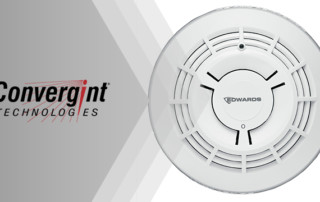 Convergint Logo with Edwards Fire Detector
