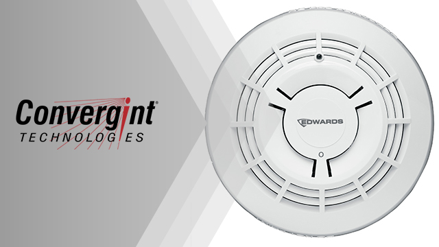 Convergint Logo with Edwards Fire Detector
