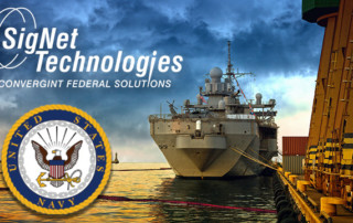 Navy ship with SigNet and Navy logos