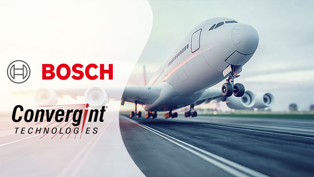 Airplane with Bosch and Convergint logo overlay