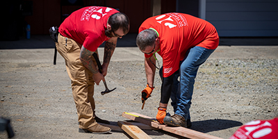 people working with wood