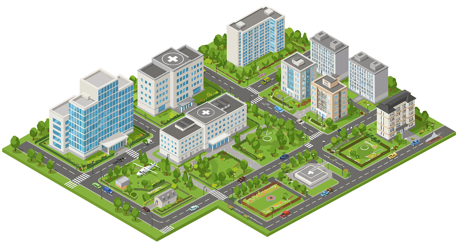 Hospital Campus Illustration