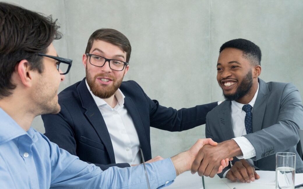 Two men shaking hands