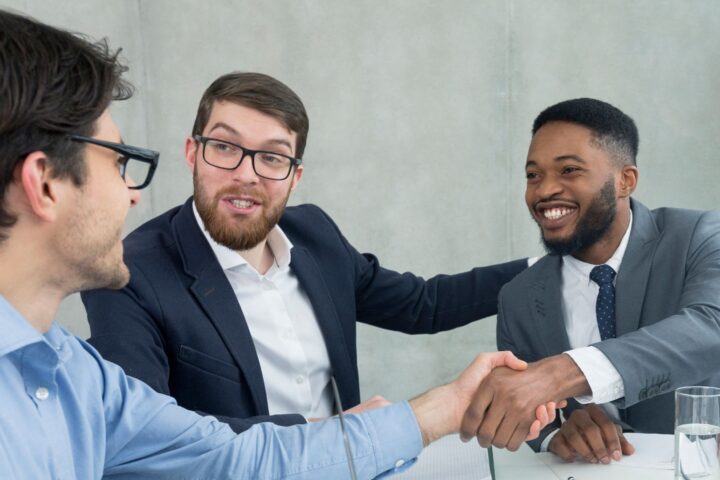 Two men shaking hands