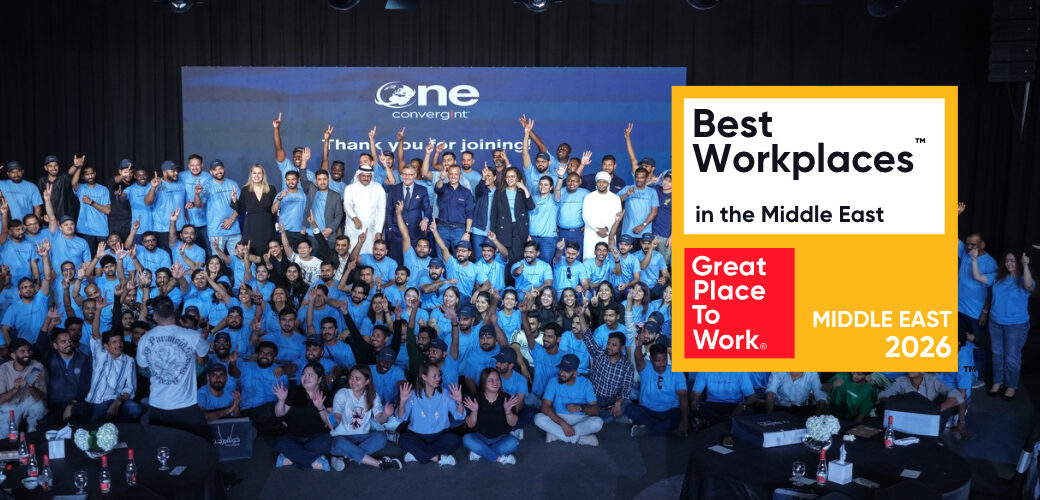 certificate of best place to work in Middle east on MEA group photo