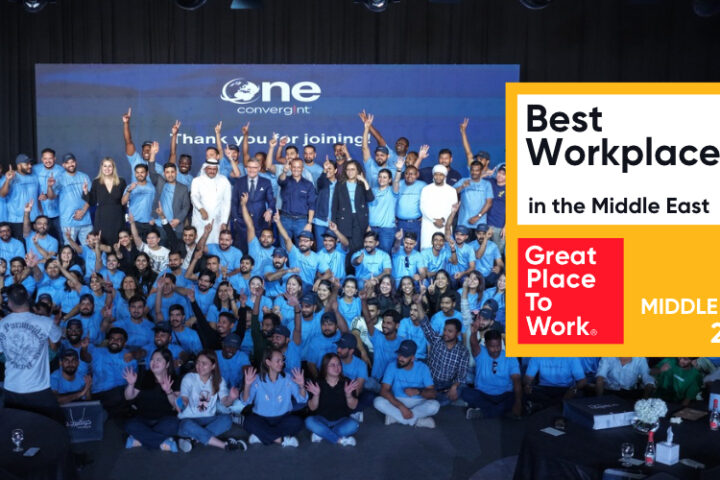 certificate of best place to work in Middle east on MEA group photo