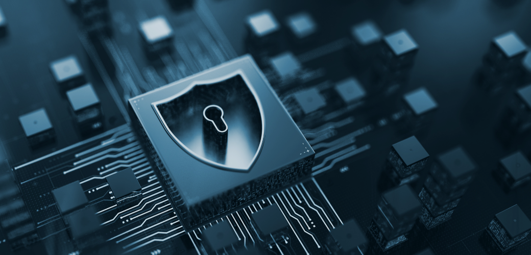 Cybersecurity lock graphic