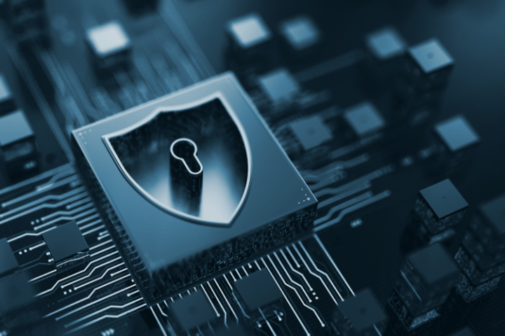 Cybersecurity lock graphic