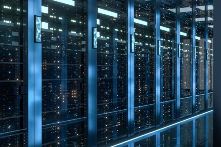 Stock image of data center server