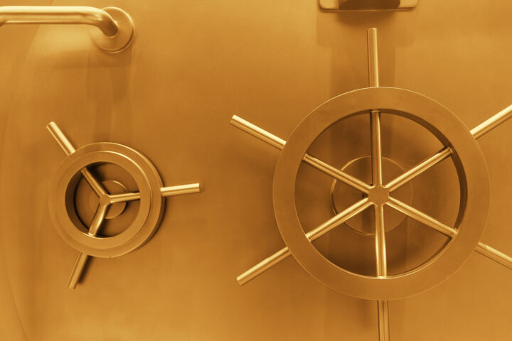 Gold strong room door