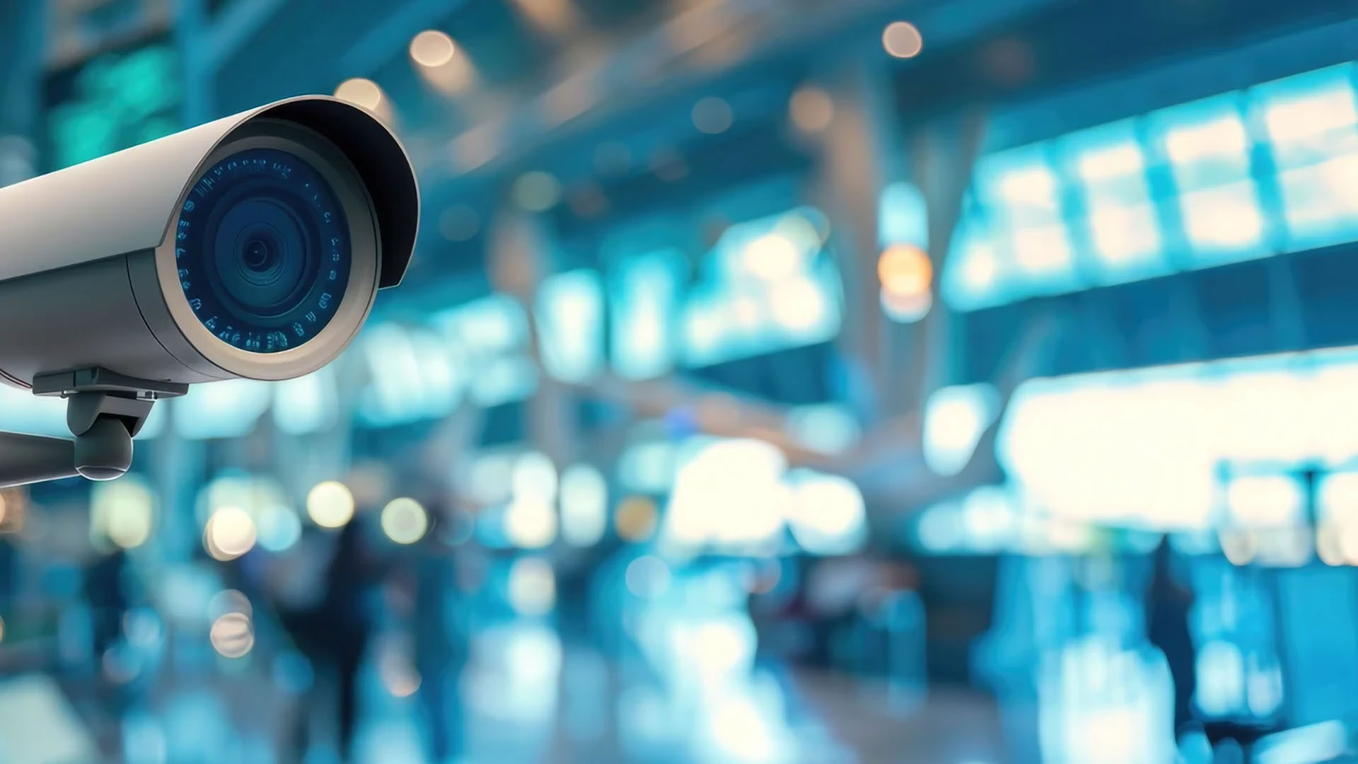 una cámara de seguridad interior en un aeropuerto